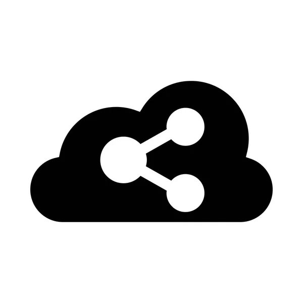 Icona Vettoriale Cloud Share — Vettoriale Stock