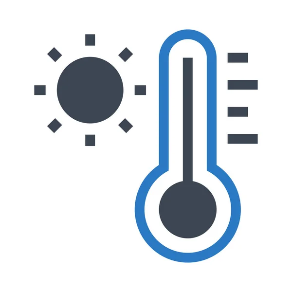 Temperatur Vektorglyphen Farbsymbol — Stockvektor