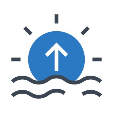 Deniz vektör Glifler renk simgesi