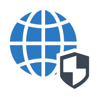 Dünya güvenlik vektör Glifler renk simgesi