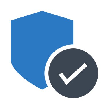 Güvenlik onay vektör Glifler renk simgesi