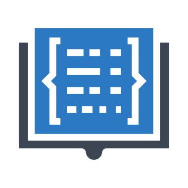 kod açık vektör Glifler renk simgesi