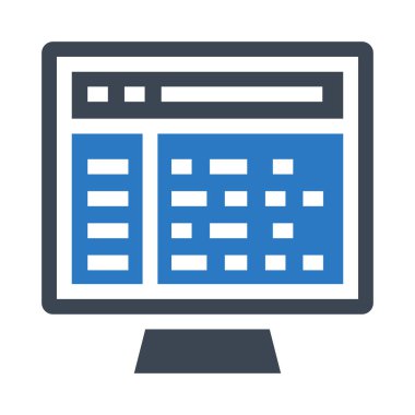 monitör vektör Glifler renk simgesi