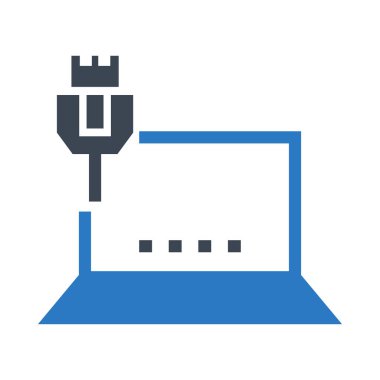 USB vektör çift renk simgesini