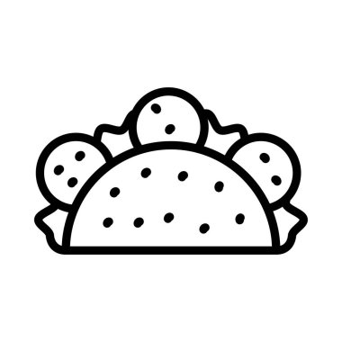 fast food vektörü ince çizgi simgesi