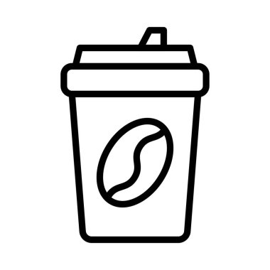 çay vektörü ince çizgi simgesi