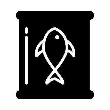 Deniz ürünleri vektör simgesi düz simge 