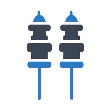 Barbekü vektör renk simgesi