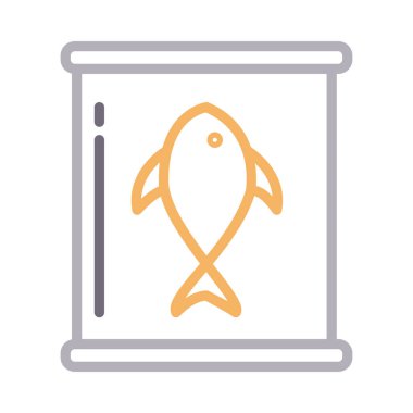 Deniz ürünleri vektör renk çizgisi simgesi 