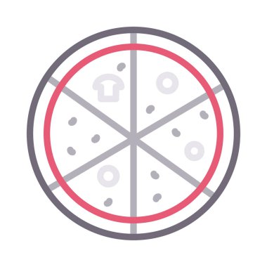 pizza vektörü renk çizgisi simgesi 