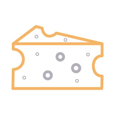 Peynir vektörü renk çizgisi simgesi 