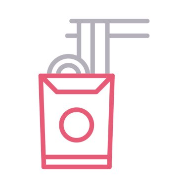 yiyecek vektörü renk çizgisi simgesi 