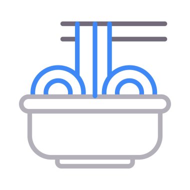noodle kasesi vektör renk çizgisi simgesi 