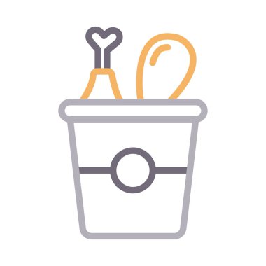 tavuk vektör renk çizgisi simgesi 