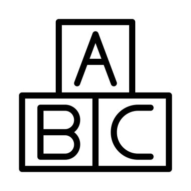 blok vektör ince çizgi simgesi