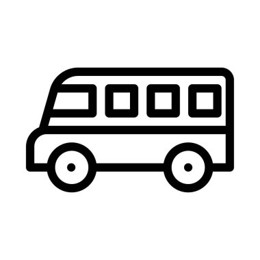 bus vektörü ince çizgi simgesi