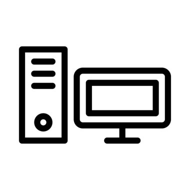 PC vektör ince çizgi simgesi