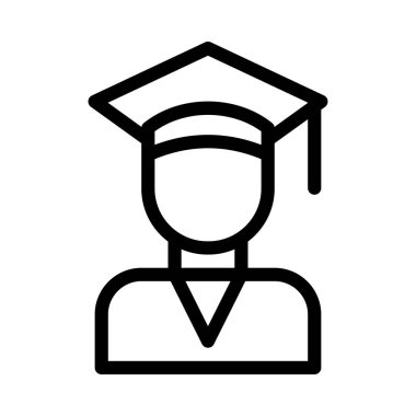 mezuniyet vektörü ince çizgi simgesi