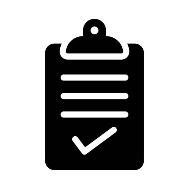 test vektörü glyph düz simgesi