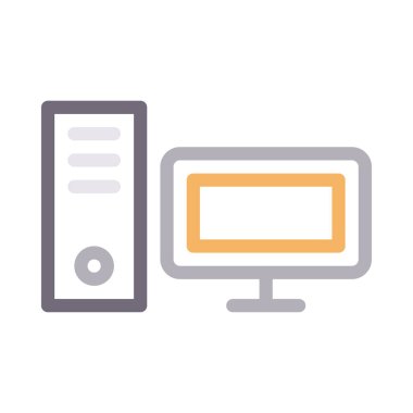 Pc vektör renk çizgisi simgesi