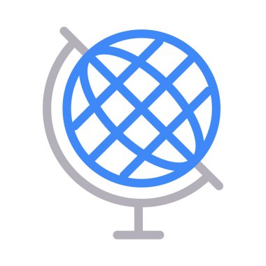 dünya vektör renk çizgisi simgesi