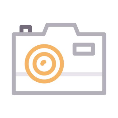 kamera vektör renk çizgisi simgesi
