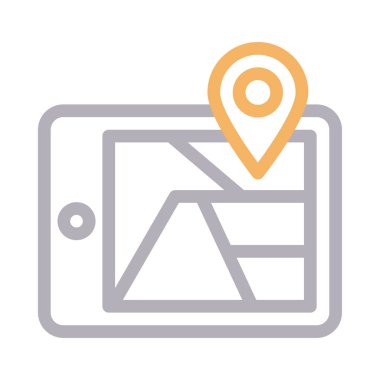 GPS vektör renk çizgisi simgesi