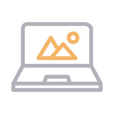 galeri vektör renk çizgisi simgesi