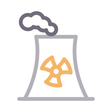 Nükleer vektör renk çizgisi simgesi