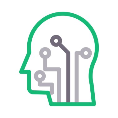 zeka vektörü renk çizgisi simgesi