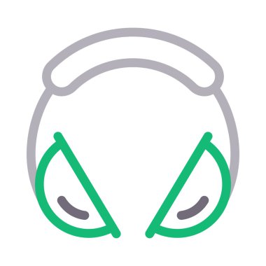 kulaklık vektör renk çizgisi simgesi