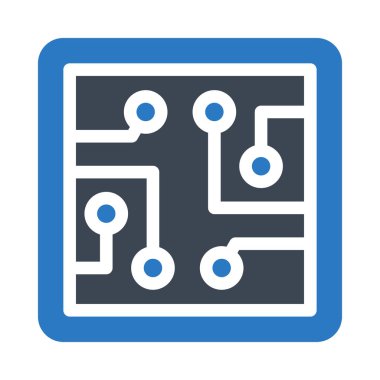 işlemci vektör renk simgesi 