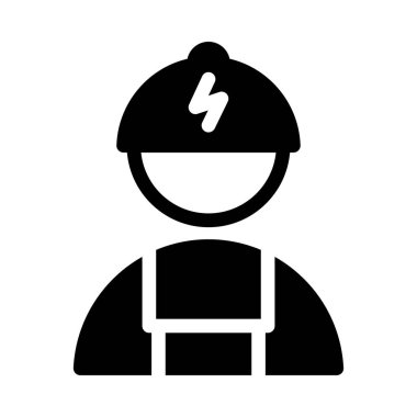 işçi glyph düz simgesi 