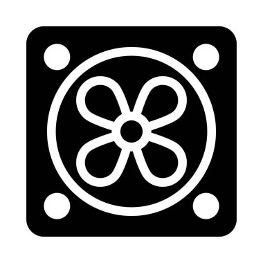 fan glyph düz simgesi 