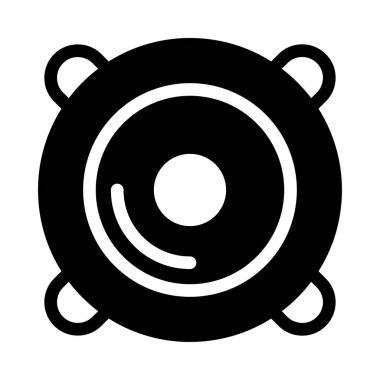 woofer glyph düz simgesi 