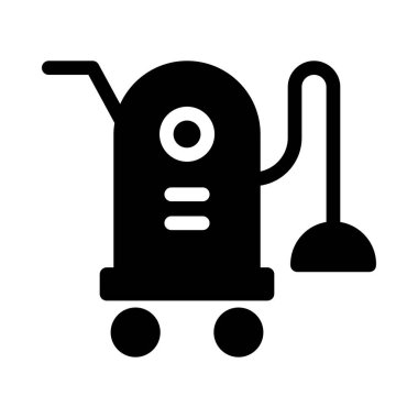 elektrikli süpürge kabartması düz simge 