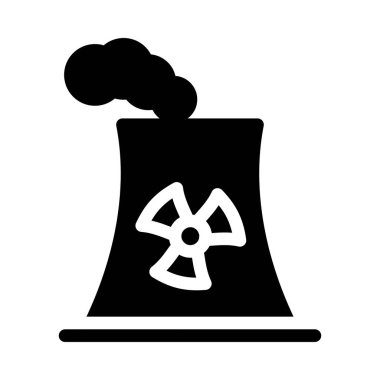 Nükleer santral düz simge 