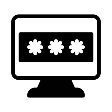 bilgisayar giriş simgesi düz simgesi 