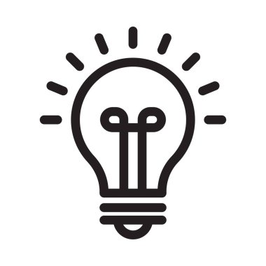 Ampul vektörü ince çizgi simgesi 