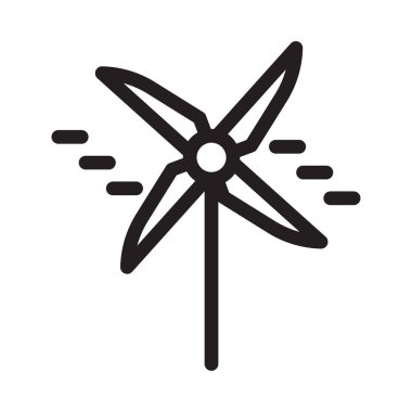 Yel değirmeni vektörü ince çizgi simgesi 