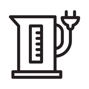 elektrik termos vektör ince çizgi simgesi 