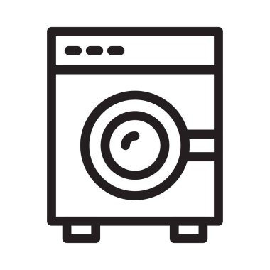 çamaşır makinesi vektörü ince çizgi simgesi 