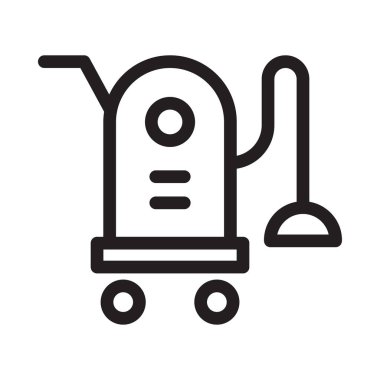 elektrik süpürgesi vektörü ince çizgi simgesi 