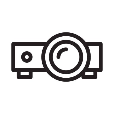 Projektör vektörü ince çizgi simgesi 