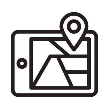 GPS vektörü ince çizgi simgesi 