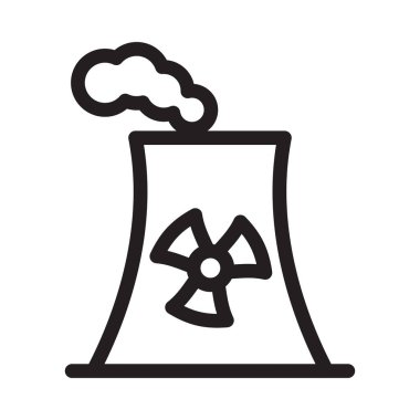 Nükleer santral vektörü ince çizgi simgesi 