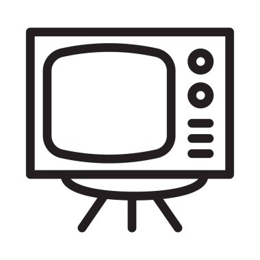 TV screen vector thin line icon 