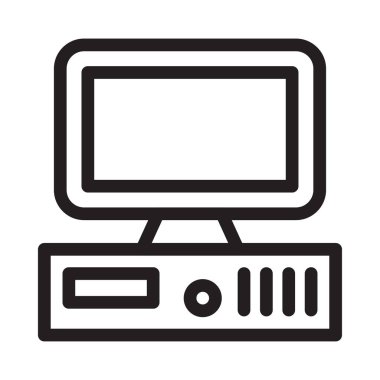 bilgisayar vektörü ince çizgi simgesi 