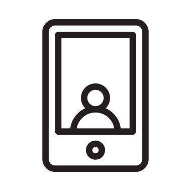 mobil hesap vektörü ince çizgi simgesi  