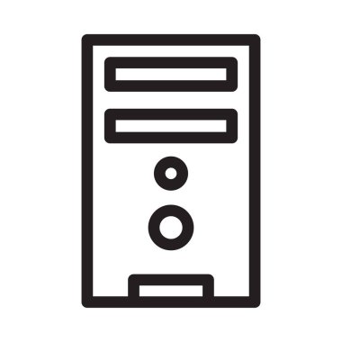 bilgisayar donanımı vektör ince çizgi simgesi 